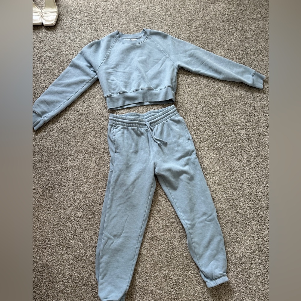 TNA Cozy Fleece Set in Soft Blue